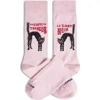 Jimmy Lion Chaussettes Jimmy Lion Le Chat Noir Taille L Rose