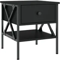 vidaXL Table de chevet noir 40x42x45 cm bois d’ingénierie