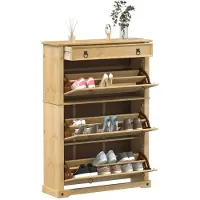 vidaXL Armoire à chaussures Corona 99x32x138 cm bois de pin massif
