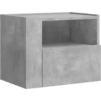 vidaXL Table de chevet murale gris béton 45x30x35 cm