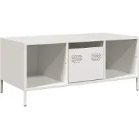 vidaXL Table basse blanche 101,5x50x43,5 cm Acier laminé à froid