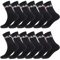 FILA Lot De 12 Paires De Chaussettes Tennis Fila : Noir / 39-42