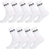 FILA Chaussettes pour homme, lot de 9, blanc, 43/46
