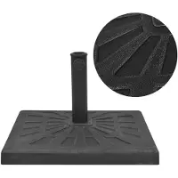 vidaXL Pied de parasol Résine Carré Noir 19 kg