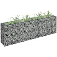 vidaXL Lit surélevé à gabion Acier galvanisé 180x30x60 cm