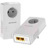 Netgear Lot de 2 adaptateurs CPL 2000 Mbit/s - 2 ports RJ45 10/100/1000 - Avec prise intégrée PLP2000-100FRS