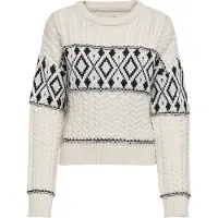 ONLY Pull-over 'ONLMarent' noir / blanc cassé