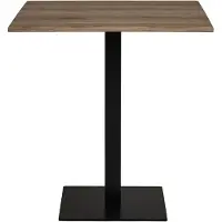 Ebuy24 Table de café chêne fumé base en métal noir 70 x 70 x 75 cm