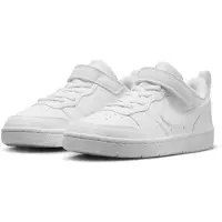 Nike Chaussures de sport Court Borough Low pour enfants, baskets à scratch, couleur blanche, pour un usage quotidien