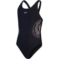 Speedo Placmement Muscleback Swimsuit Noir 7-8 Years Fille