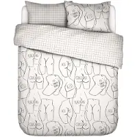Covers & co Ensemble de housse de couette Ass If en percale de coton biologique -y compris les taies d’oreiller
