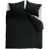 Ambiante Housse de Couette Ambiante Uni Noir Coton-240 x 220 cm | Lits-Jumeaux