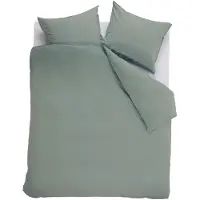 Ambiante Housse de Couette Ambiante Coton Uni Vert-260 x 240 cm | Extra Large