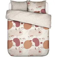 Covers & co Set housse de couette Kandalama en percale de coton biologique 300TC - Taies d'oreiller inclues