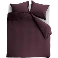 Ambiante Housse de Couette Ambiante Coton Uni Rouge Foncé-260 x 240 cm | Extra Large