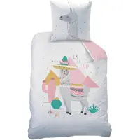 Matt & Rose Parure De Lit Imprimée En Coton Blanc 140x200+63x63cm