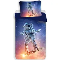 Cofi1453® Astronaut Linge de lit douillet polyester, 140x200 cm & 70x90 cm