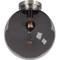 Highlight Plafonnier en nickel Globe verre fumé Ø 30cm