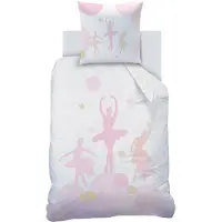 Matt & Rose Parure De Lit Imprimée En Coton Blanc, Rose 140x200+63x63cm