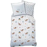 Matt & Rose Parure De Lit Imprimée Coton Blanc 140x200+63x63cm