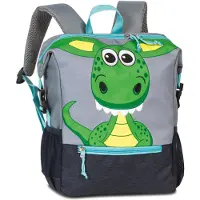 Fabrizio dragon fermeture éclair sac à dos enfant gris polyester recyclé ORI220J