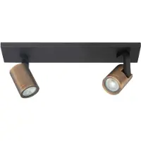 Highlight Spot monté en surface Halo Spot Noir avec bronze cuivré 2 lumières droit