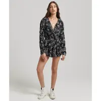 Superdry Vintage Beach Long Sleeve Romper Noir S Femme