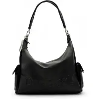 Desigual pour femme. 24SAXP21 Sac à bandoulière L logo noir (OSFA), Casuel, Polyuréthane