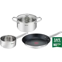 Tefal COOK EAT Topf- und Pfannen-Set 4tlg. (Kochtopf 20cm m.D., Kasserolle 16cm o.D., Pfanne 28cm)