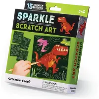Crocodile Creek cartes à gratter scintillantes Dino - 15 cartes