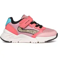Geox unisex pour enfant. J46M2A 054FU Baskets multicolores Loftus (32), Plat, Lacets, Fermeture éclair, Casuel, Sport, Multisport, mode enfa