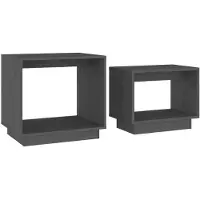 vidaXL Tables de salon 2 pcs. Gris Pin massif