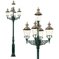 Ks Verlichting Lampe de jardin nostalgique Monaco 5 lumières - noir