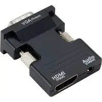 Dolphix Adaptateur HDMI vers VGA + jack 3,5 mm - compact / noir