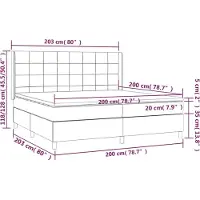 vidaXL Lit boxspring avec matelas bleu 200x200 cm Tissu