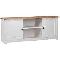 vidaXL Armoire TV Blanc 120x40x50 cm Pin massif de Panama