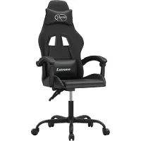 vidaXL Chaise de jeu pivotante noir similicuir