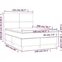 vidaXL Lit Boxspring Matelas Marron Cappuccino 140x200cm Similicuir