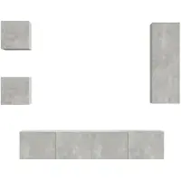 vidaXL Ensemble de 5 meubles TV en bois gris béton