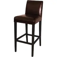 Bolero Tabouret de bar avec dossier, similicuir, marron foncé
