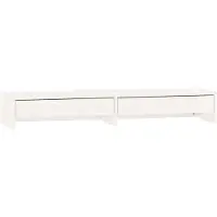 vidaXL Support d'écran blanc 100x27x15 cm pin massif