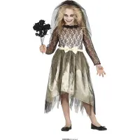 Guirca Ghost Bride Girl Costume Beige 10-12 Years