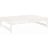 vidaXL Repose-pied de jardin 120x80 cm blanc bois de pin massif