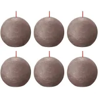 Bolsius Bougies boule rustiques Shine 6 pcs 76x71 mm Taupe rustique