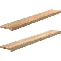vidaXL Appuis de fenêtre 2 pcs. Non traité 140x20x2 cm Chêne massif