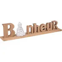 Atmosphera Mot Bouddha 52x8x11,5 en panneau de bois MDF