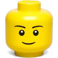 LEGO Mini boîte de rangement en forme de tête de garçon - Jaune vif