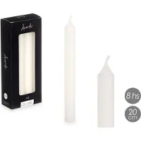 Usorteret set 8 bougies blanches 20 cm 8 heures (8 pcs)