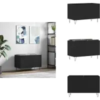 vidaXL Armoire à plateaux noire 74,5x38x48 cm Bois composite