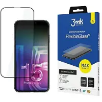 3MK Apple iPhone 15 Plus - FlexibleGlass Max (1 pcs, Apple iPhone 15 Plus), Téléphone portable : film de protection, Noir